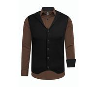 Langarmhemd RUSTY NEAL Gr. XL, EURO-Größen, braun Herren Hemden Langarm inklusive Langarmhemd und Weste (53255524-XL)