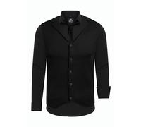 Langarmhemd RUSTY NEAL, Herren, Gr. XXL, EURO-Größen, schwarz (schwarz, schwarz), 60% Baumwolle, 37% Polyester, 3% Elasthan, mehrfarbig, ohne Ausschnitt, Hemden, bestehend aus Hemd, Weste und Krawatte