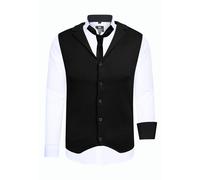 Langarmhemd RUSTY NEAL, Herren, Gr. 5XL, EURO-Größen, schwarz-weiß (weiß, schwarz), 60% Baumwolle, 37% Polyester, 3% Elasthan, mehrfarbig, casual, ohne Ausschnitt, Langarm, Hemden, bestehend aus Hemd,