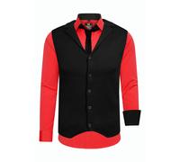 Langarmhemd RUSTY NEAL, Herren, Gr. 3XL, EURO-Größen, rot, 60% Baumwolle, 37% Polyester, 3% Elasthan, mehrfarbig, ohne Ausschnitt, Hemden, bestehend aus Hemd, Weste und Krawatte (83321042-XXXL) rot