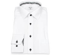 Hemd - Modern Fit - Kentkragen - Kontrastknöpfe - weiß Marvelis