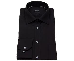 Hemd - Modern Fit - Kentkragen - schwarz Hatico