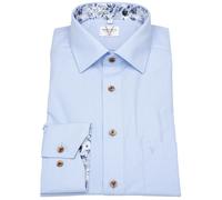 Hemd - Modern Fit - Kontrastknöpfe - Fil à Fil - hellblau Marvelis