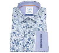 Hemd - Modern Fit - Print - Floral - dunkelblau / weiß A Fish Named Fred