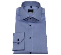 Hemd - Modern Fit - Twill - blau - extra langer Arm 69cm Venti