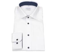 Hemd - Regular Fit - Kentkragen - Feintwill - Kontrastknöpfe - weiß Seidensticker