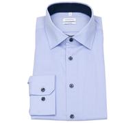 Hemd - Shaped Fit - Kentkragen - Kontrastknöpfe - hellblau Seidensticker