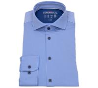 Hemd - Slim Fit - Functional Shirt - Haikragen - Streifen - blau / weiß Pure