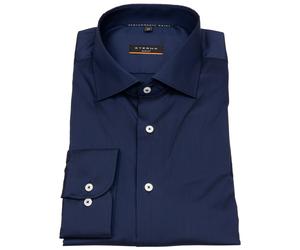 Hemd - Slim Fit - Performance Shirt - Stretch - dunkelblau Eterna