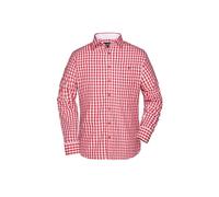 Hemd Trachtenlook "JN638" - James & Nicholson Red/White XL