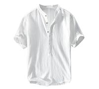 Hemd weiß Herren Hemd Herren herrenhemden Langarm langarmhemd Herren Herren leinenhemd Kurzarm Herren Hemd leinen Hemden Herren Slim fit Herren Sommer Shirt Party Hemd