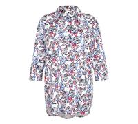 Hemdbluse ALBA MODA "Hemdbluse Hemdbluse mit Alloverdruck", Damen, Gr. 36, blau (marine), Obermaterial: 96% Baumwolle CO. 4% Elasthan EL., Blusen Hemdbluse (43377027-36) marine