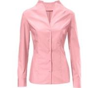 Langarmbluse HEINE, Damen, Gr. 48, rosa (altrose), 97% Baumwolle, 3% Elasthan, unifarben, V-Ausschnitt, Blusen (51629508-48) altrose