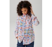 Hemdbluse ANISTON CASUAL, Damen, Gr. 40, bunt (hellblau, royalblau, marine, lachs, pink, rot, orange, rose, grün, braun, türkis, gelb, zartgelb, weiß), Web, Obermaterial: 100% Viskose, bedruckt, geblü