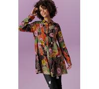 Hemdbluse ANISTON CASUAL, Damen, Gr. 40, bunt (schwarz, zimt, olivgrün, lila, altrosa, ocker, wollweiß, braun), Web, Obermaterial: 100% Viskose, bedruckt, geblümt, figurumspielend ca. Mitte Oberschenk