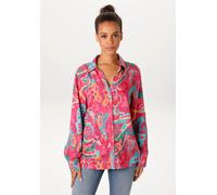 Hemdbluse ANISTON CASUAL, Damen, Gr. 40, pink, dunkelgrün, smaragdgrün, hellgrün, rot, beige, hellbraun, lachs, ocker, Web, Obermaterial: 100% Viskose, Paisley, bedruckt, geblümt, figurumspielend hüft