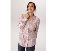 Hemdbluse ANISTON PLUS, Damen, Gr. 54, weiß, blau, rot, rose, orange, lila, Web, Obermaterial: 100% Polyester, Paisley, bedruckt, gemustert, figurumspielend Po-bedeckend, 1-Knopf-Manschette, Blusen He