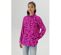 Hemdbluse ANISTON SELECTED, Damen, Gr. 40, rot (fuchsia, bordeaux), Web, Obermaterial: 100% Viskose, figurumspielend hüftbedeckend, 1-Knopf-Manschette, Blusen Hemdbluse, mit fantasievollen Alloverdruc