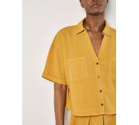 Hemdbluse APRICOT "Gekürztes Hemd", Damen, Gr. S (36), gelb, Obermaterial: 92% Lyocell CLY. 8% Leinen LI., unifarben, Blusen Hemdbluse, mit offenem Kragen (59070323-36) gelb