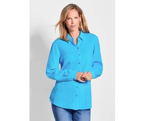 Hemdbluse aus Baumwoll-Musselin türkis 38