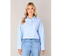 Hemdbluse BASE LEVEL "Bea", Damen, Gr. 46, light blau, Web, Obermaterial: 100% Baumwolle, unifarben, bequem taillenlang, Rundhals, 1-Knopf-Manschette, Blusen Hemdbluse, kurz, mit Brusttasche (33939946