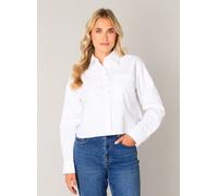 Hemdbluse BASE LEVEL "Bea", Damen, Gr. 48, weiß, Web, Obermaterial: 100% Baumwolle, unifarben, bequem taillenlang, Rundhals, 1-Knopf-Manschette, Blusen Hemdbluse, kurz, mit Brusttasche (56359938-48) w