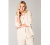 Hemdbluse BASE LEVEL "Yael", Damen, Gr. 46, beige (light beige), Single Jersey, Obermaterial: 55% Leinen, 45% Viskose, regular fit normal, Blusen Hemdbluse (22119241-46) light beige