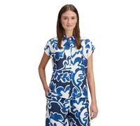 Hemdbluse BETTY & CO "Damen mit Print", Damen, Gr. 46, weiß, dunkelblau, Obermaterial: 85% Viskose, 15% Polyamid, lässig geschnitten normal, Blusen Hemdbluse (40922543-46) weiß, dunkelblau