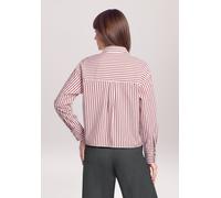Hemdbluse BETTY & CO "Damen mit überschnittenen Ärmeln", Damen, Gr. 44, rot (weiß, dunkelrot), Obermaterial: 74% Baumwolle, 22% Polyamid, 4% Elasthan, figurumspielend normal, Blusen Hemdbluse (5962606