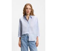 BOSS Relaxed-Fit Bluse aus Baumwoll-Popeline mit Kimonoärmeln - Style C_Belenta, 50553519 Hellblau 34