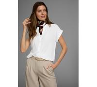 Hemdbluse BOYSEN'S, Damen, Gr. 32/34 (XS), weiß (wollweiß), Web, Obermaterial: 100% Viskose, oversize, V-Ausschnitt, Blusen Hemdbluse, im Oversized-Style mit Ballonsaum (39908646-32) wollweiß