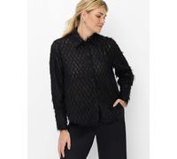 Hemdbluse BRAX "Style VICA", Damen, Gr. 44, schwarz, Web, 100% Polyester, Blusen Hemdbluse, Fancy: Bluse mit Statement-Charakter (91356903-44) schwarz