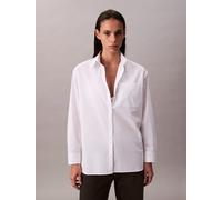 Calvin Klein Damen Hemd Poplin Relaxed Oversized, Weiß (Brilliant White), L