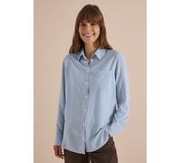 Hemdbluse CECIL, Damen, Gr. 3XL, blau (blouse blau), Stoff, 100% Viskose, gestreift, klassisch normal, ohne Ausschnitt, Bündchen, Blusen Hemdbluse, mit durchgehender Knopfleiste vorn (91214732-XXXL) b