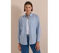 Hemdbluse CECIL, Damen, Gr. L (42), blau (blouse blau), Web, 100% Baumwolle, gestreift, normal normal, V-Ausschnitt, abgesteppt, Blusen Hemdbluse, aus reiner Baumwolle (28887804-L) blouse blau