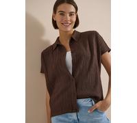 Cecil - Dropped Shoulder Hemdbluse in Unifarbe brown cacao - Gr. - L