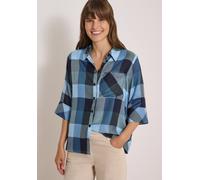Karobluse CECIL, Damen, Gr. M (40), blau (urban dunkelblau), Stoff, 100% Viskose, kariert, klassisch normal, ohne Ausschnitt, abgesteppt, Blusen Karobluse, aus softer Viskose (69269501-M) urban dunkel