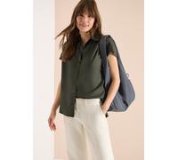 Hemdbluse CECIL, Damen, Gr. S (38), khaki, Stoff, 100% Viskose, unifarben, klassisch normal, V-Ausschnitt, Bündchen, Blusen Hemdbluse, im Basic-Style (61498923-S) khaki