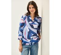 Hemdbluse CECIL, Damen, Gr. XL (44), urban navy blau, Web, Obermaterial: 67% Viskose, 33% Baumwolle, gemustert, normal hüftbedeckend, Rundhals, Blusen Hemdbluse, mit grafischem Muster (57850637-XL) ur