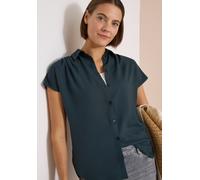 Hemdbluse CECIL, Damen, Gr. XXL (46), deep petrol blau, Stoff, 100% Viskose, unifarben, klassisch normal, V-Ausschnitt, Bündchen, Blusen Hemdbluse, im Basic-Style (16785632-XXL) deep petrol blau