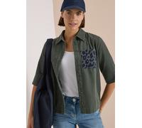 Hemdbluse CECIL, Damen, Gr. XXL (46), grün (dried olive grün), Web, 100% Baumwolle, unifarben, klassisch normal, V-Ausschnitt, normaler Saum, Blusen Hemdbluse, in Cord-Optik (45919462-XXL) dried olive