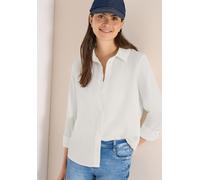 Hemdbluse CECIL, Damen, Gr. XXL (46), weiß (vanilleweiß), Web, 75% Baumwolle, 25% Modal, unifarben, klassisch normal, Bündchen, Blusen Hemdbluse, in Blusen-Optik (98880647-XXL) vanilleweiß