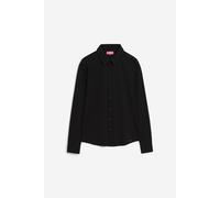 Hemdbluse CINQUE "CISARY", Damen, Gr. L (40), schwarz, Web, Obermaterial: 100% Baumwolle, unifarben, gerade hüftbedeckend, 1-Knopf-Manschette, Blusen Hemdbluse, mit Reverskragen (47520543-L) schwarz