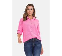Hemdbluse CIPO & BAXX "Hemdbluse", Damen, Gr. L, pink, 70% Baumwolle;30% Leinen, unifarben, relaxed fit normal, mit Knöpfen Manschette, Blusen Hemdbluse, mit Kontrastnähten, WH132 (28602651-L) pink