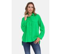 Hemdbluse CIPO & BAXX "WH123", Damen, Gr. XL, grün, 100% Baumwolle, unifarben, regular fit normal, Manschette, Blusen Hemdbluse (34737637-XL) grün