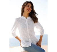 Hemdbluse CLASSIC BASICS, Damen, Gr. 38, weiß, 100% Baumwolle, unifarben, Rundhals, Blusen Hemdbluse (73700120-38) weiß