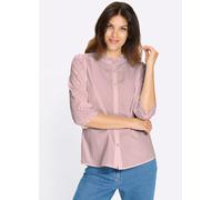 Hemdbluse CLASSIC BASICS, Damen, Gr. 46, rosa (hortensie), 100% Baumwolle, Ärmel:100% Baumwolle, unifarben, Rundhals, Blusen Hemdbluse (15062300-46) hortensie