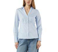 comma Slim Fit Hemdbluse mit V-Ausschnitt in Bleu, Größe 34