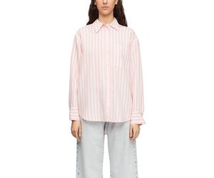 Hemdbluse COMMA, Damen, Gr. 42, light pink, Web, Obermaterial: 87% Viskose, 13% Polyamid, gestreift, regular fit normal, ohne Ausschnitt, Manschette, Blusen Hemdbluse, mit Streifen Muster (63525108-42