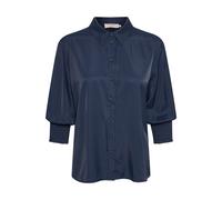 Hemdbluse CREAM "Damen Kurzarmhemd NolaCR", Damen, Gr. 38, blau (total eclipse), Obermaterial: 50% Viskose CV. 40% Nylon NY. 10% Lyocell CLY., Blusen Hemdbluse (41769600-38) total eclipse